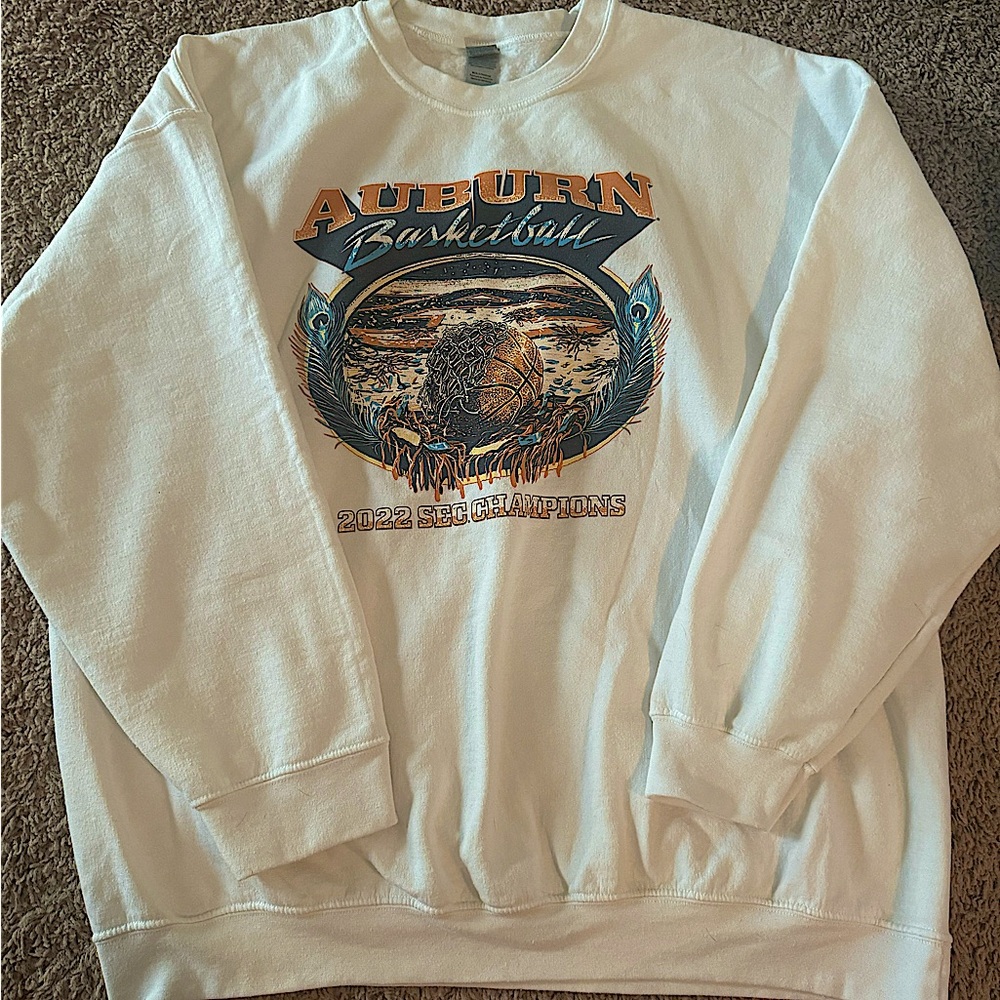 Auburn Basketball 2022 SEC Champions White Crewneck Sweatshirt